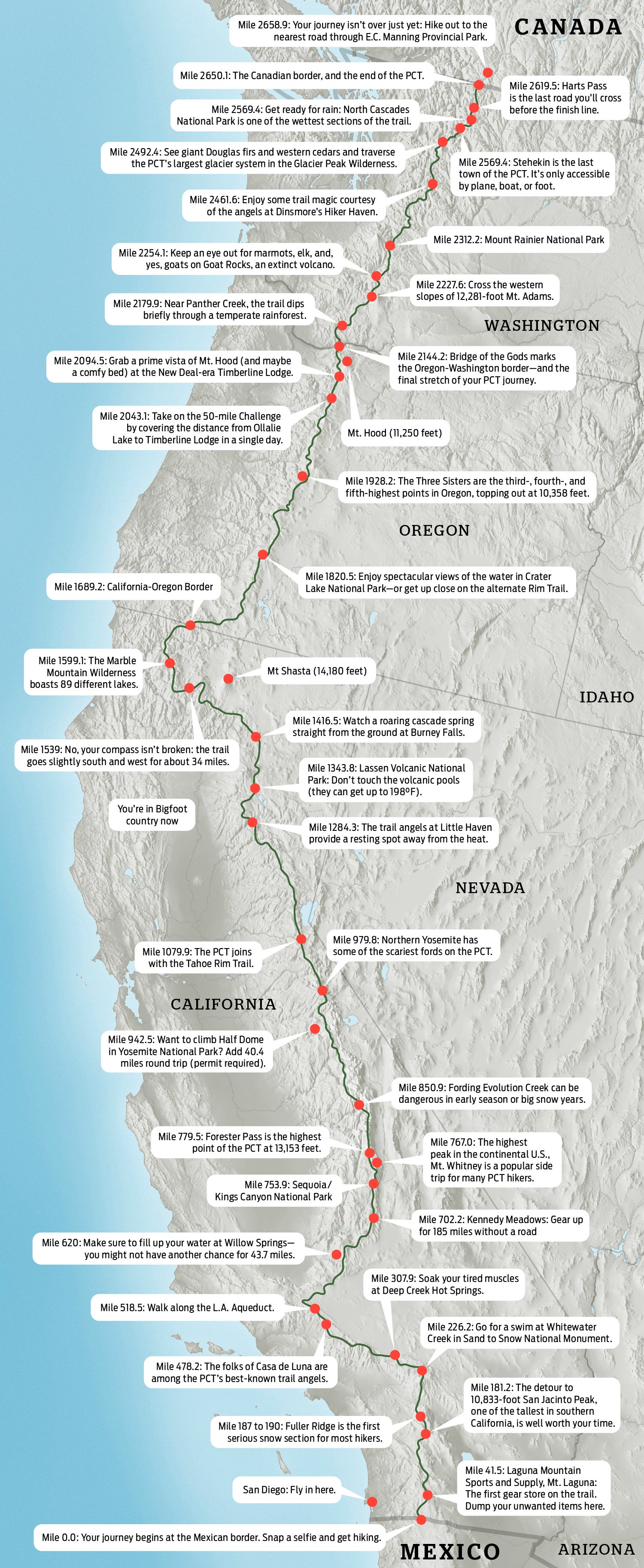 Pacific Crest Trail Map Pacific Crest Trail Map