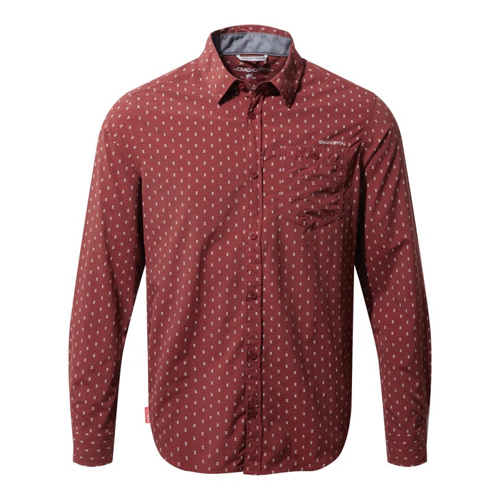 Craghoppers_M_Todd Long Sleeve Carmine Red (1) Craghoppers Todd Long Sleeve