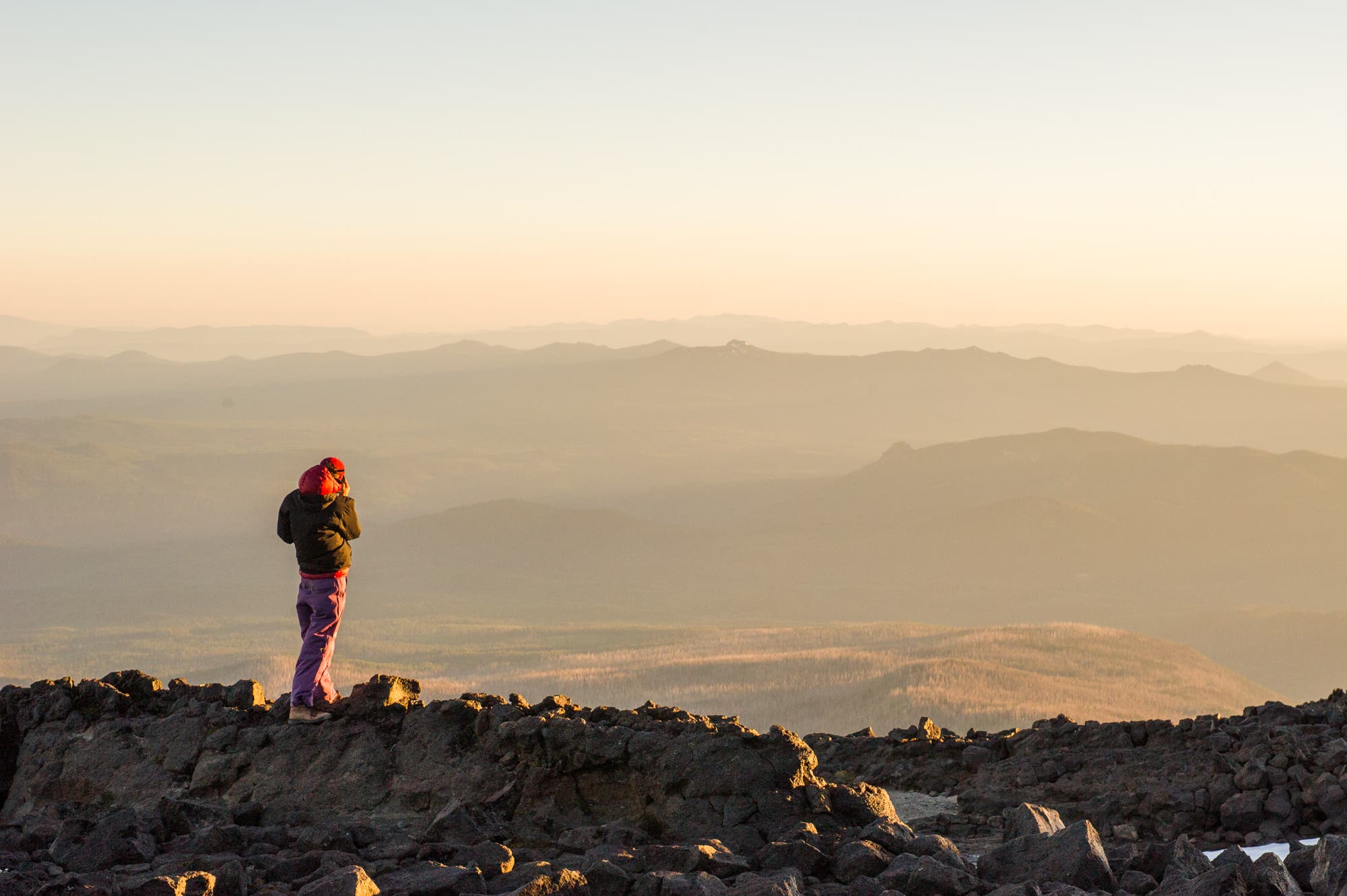 100 days - week 6 - on top of mt adams at sunset