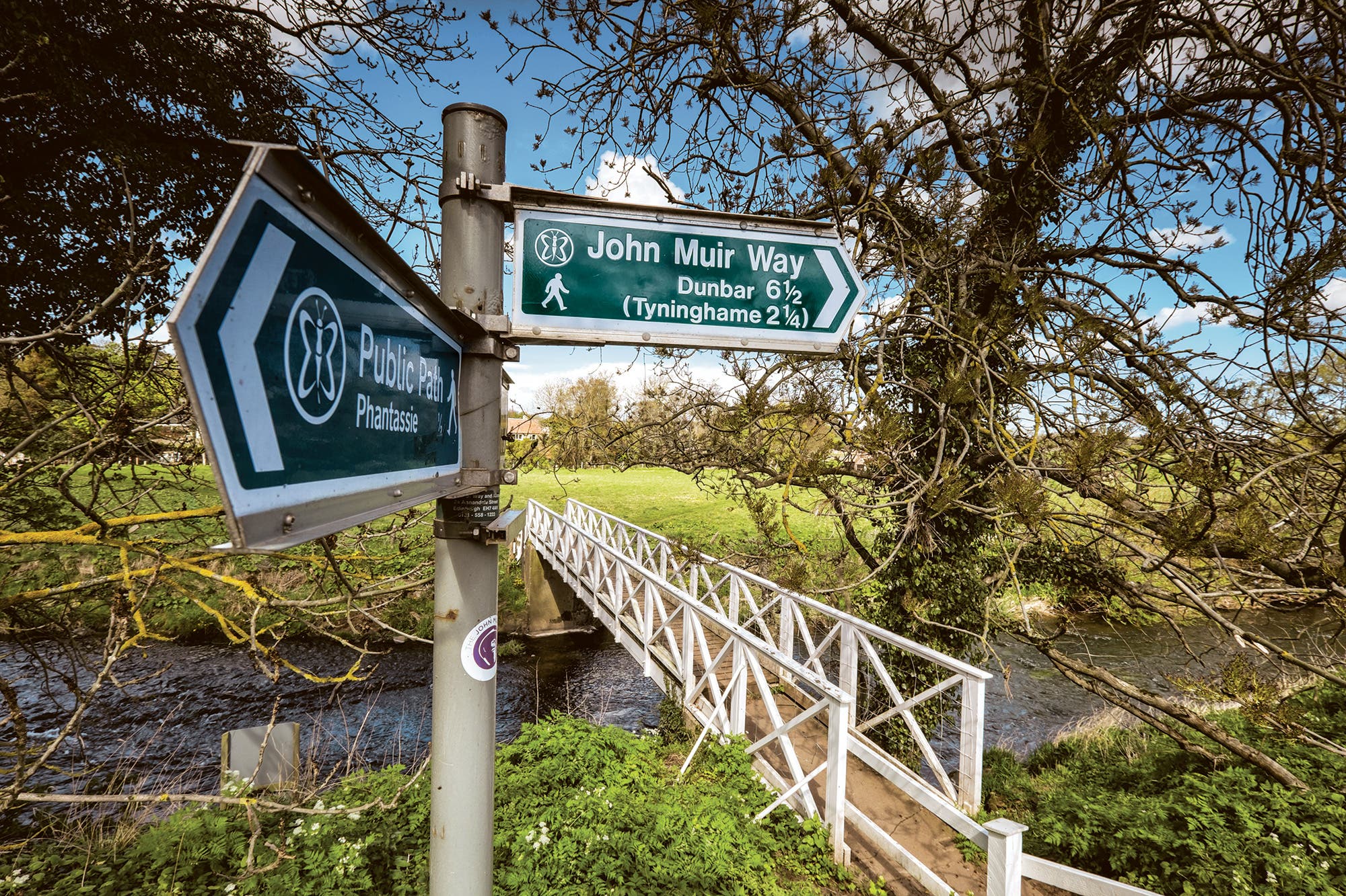 A bridge over the river Tyne, on the hike's first day heading west from Dunbar in Scotland.