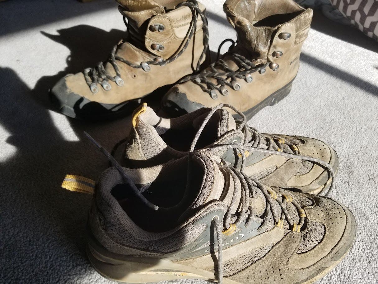 Old hiking boots