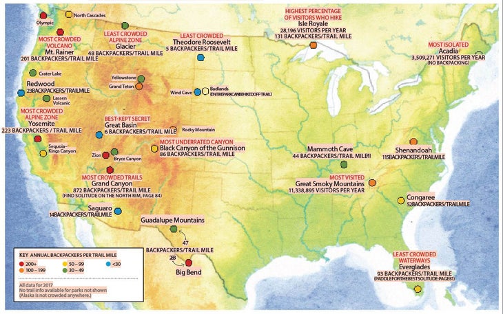 National Parks crowds maps