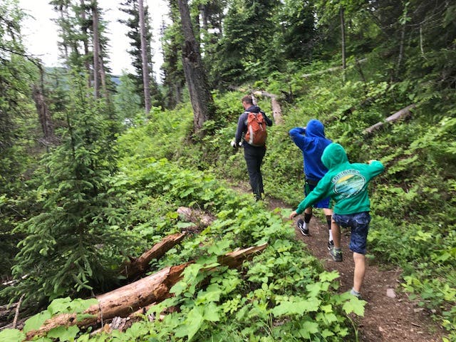 family hiking