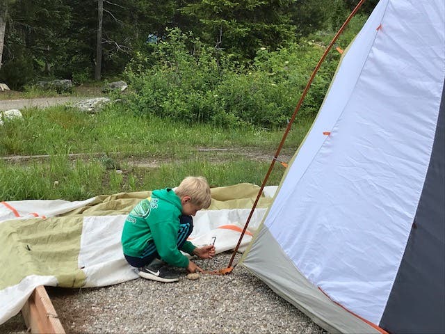 setting up tent