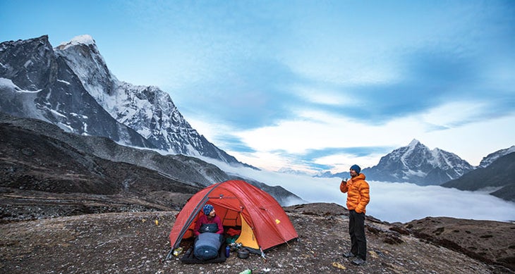 Camping near Chukhung, you get a view of Ama Dablam’s northeast face, a perspective that trekkers on the standard Everest route don’t see. Photos by…