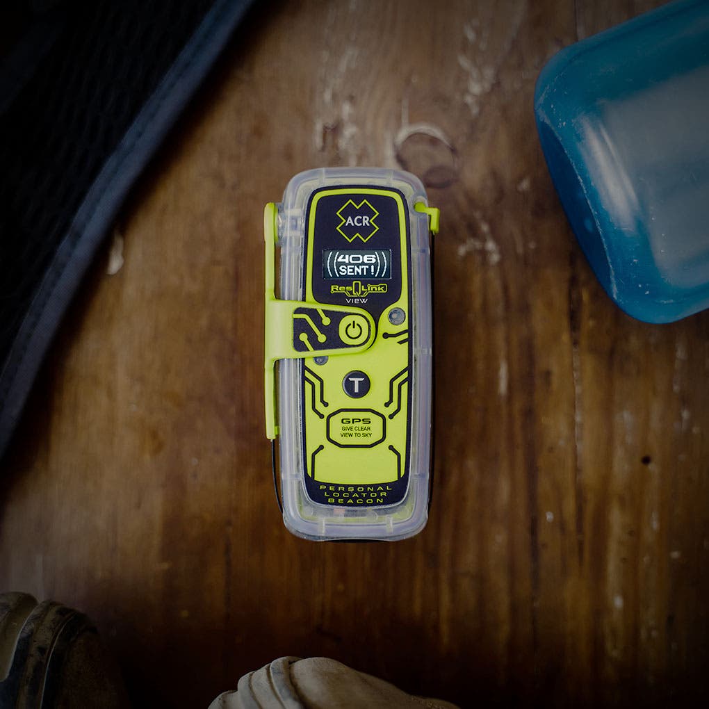 ACR Social Media - ResQLink 400 Series 005 ACR beacon sits on a wood background.