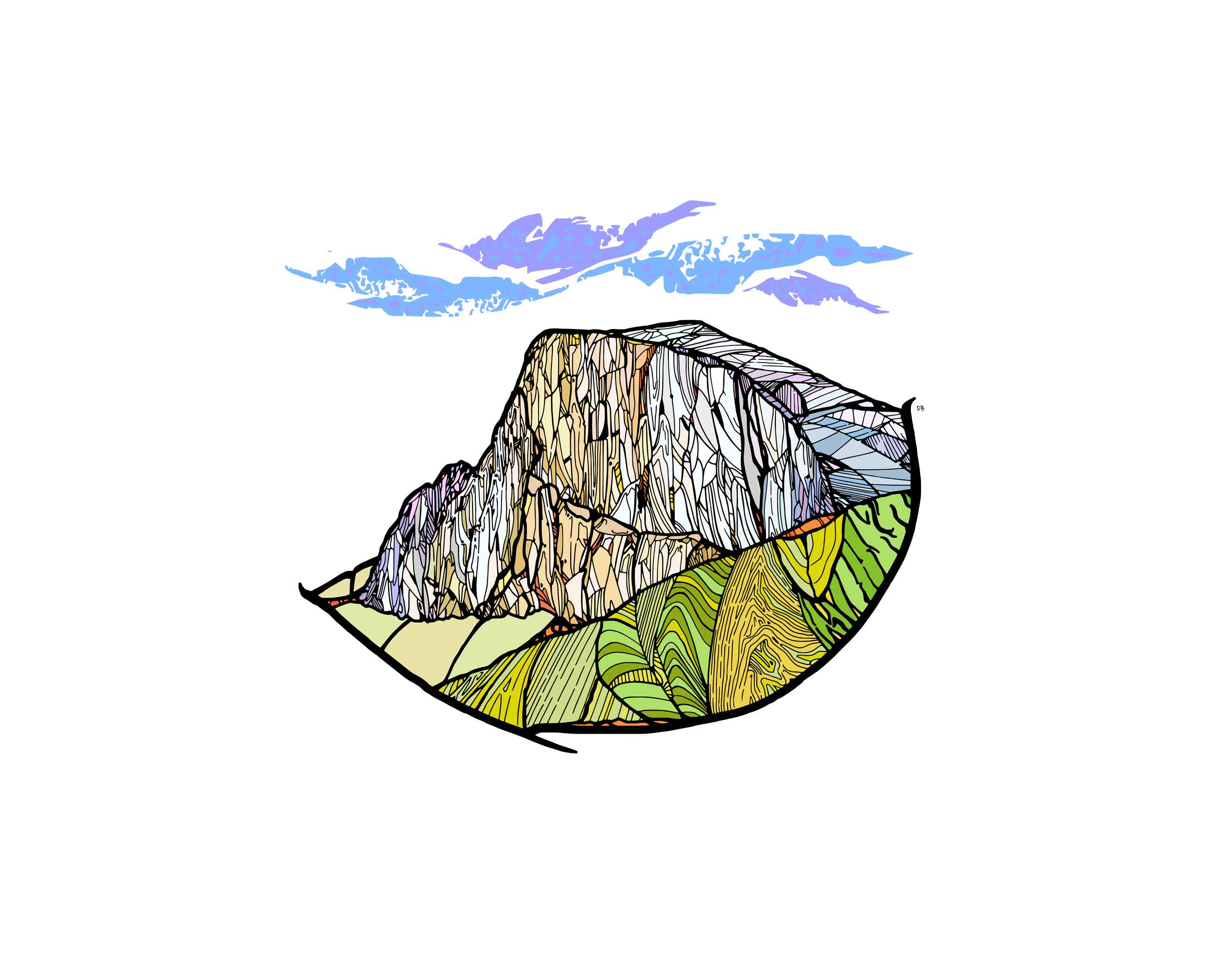 for-merrell-5 - David Bonan Graphic representation of Yosemite's Half Dome.