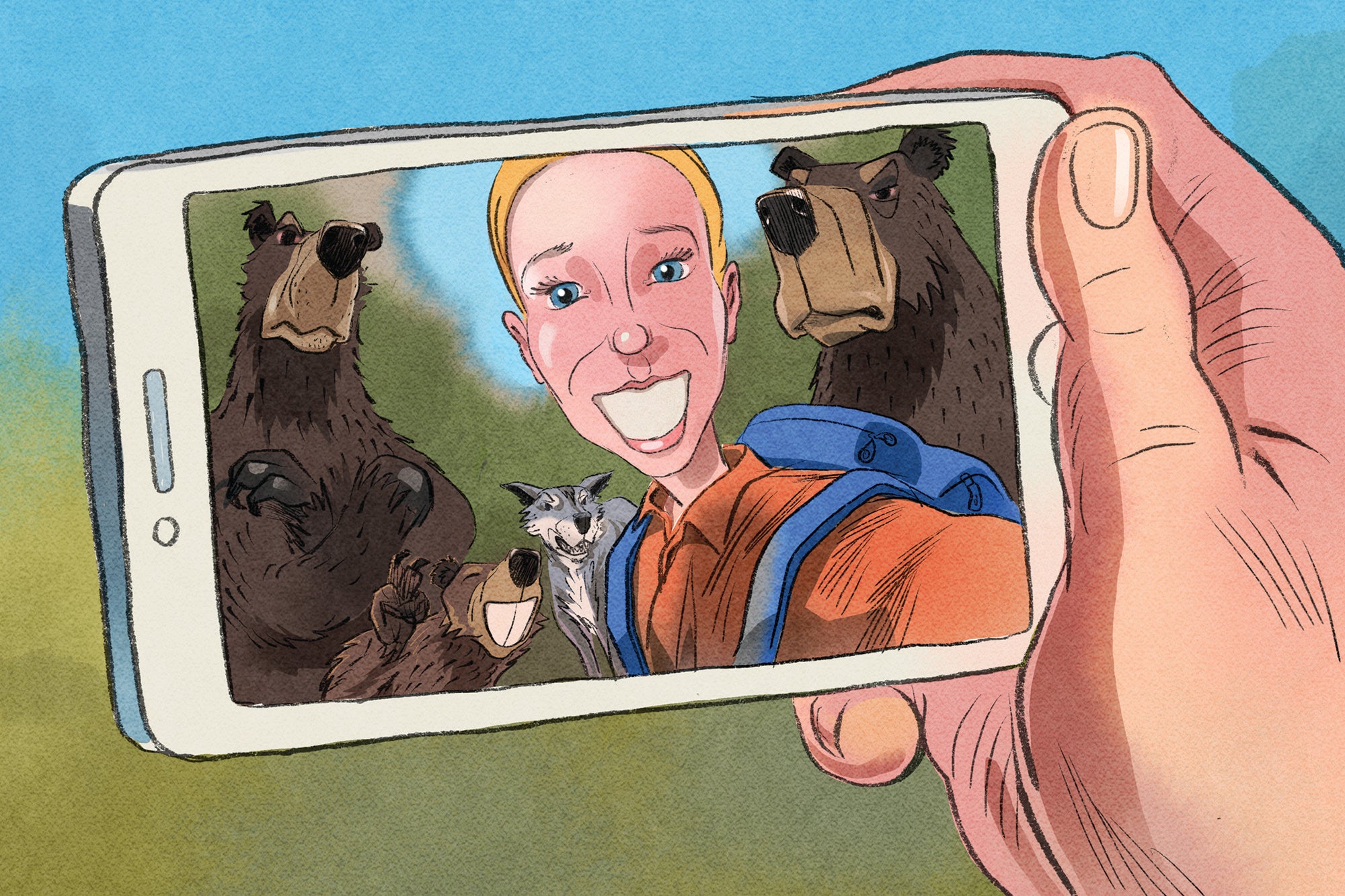"Bear selfie"