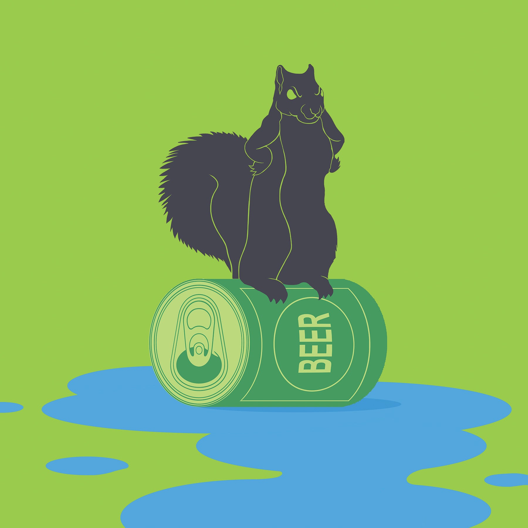 "squirrel and beer can"