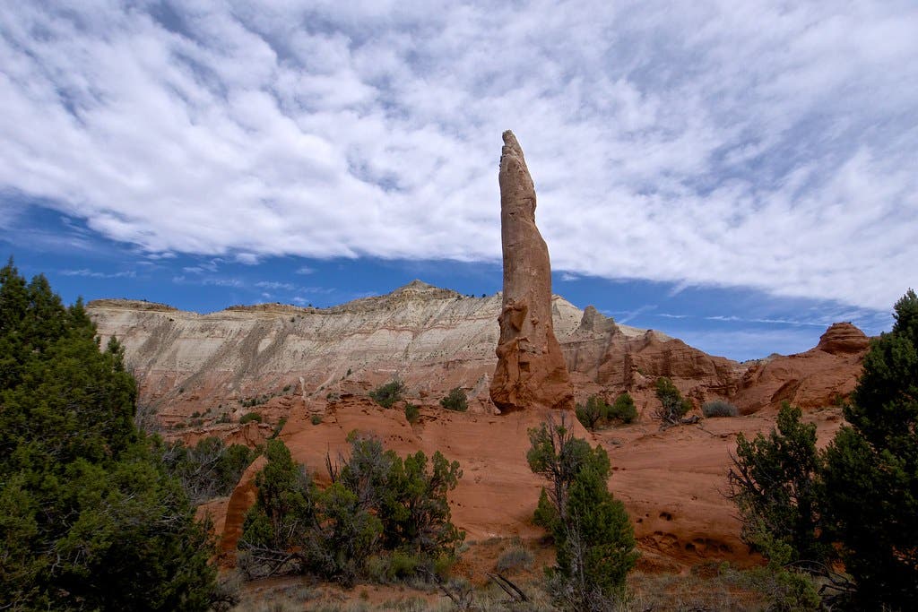 Ballerina Spire along the Panorama Trail in Kodachrome Basin State Park. Ballerina Spire stands proud against a blue sky along this amazing desert hike in Kodachrome Basin State Park.