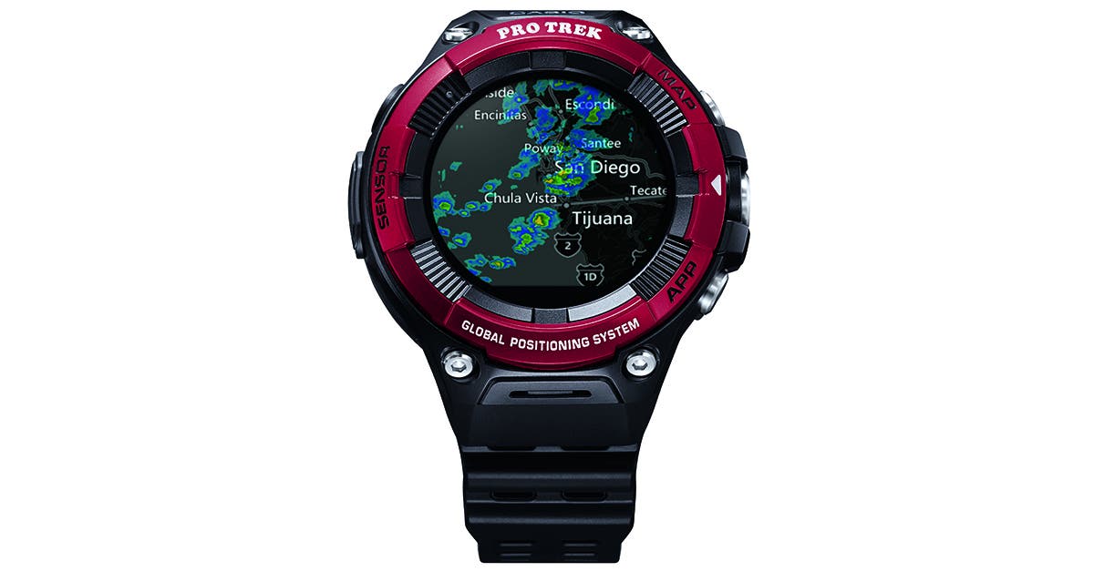 WSD_F21HR_RED_Front_Beauty_MyRadar_1200x628 Casio Pro Trek Smart WSD-F21HR watch with an weather.
