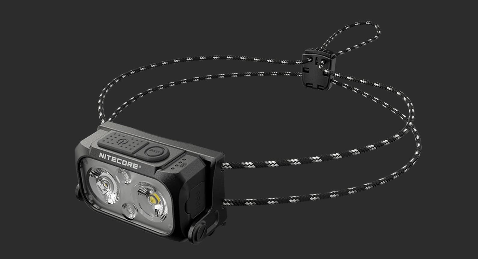 Headlamp on black background