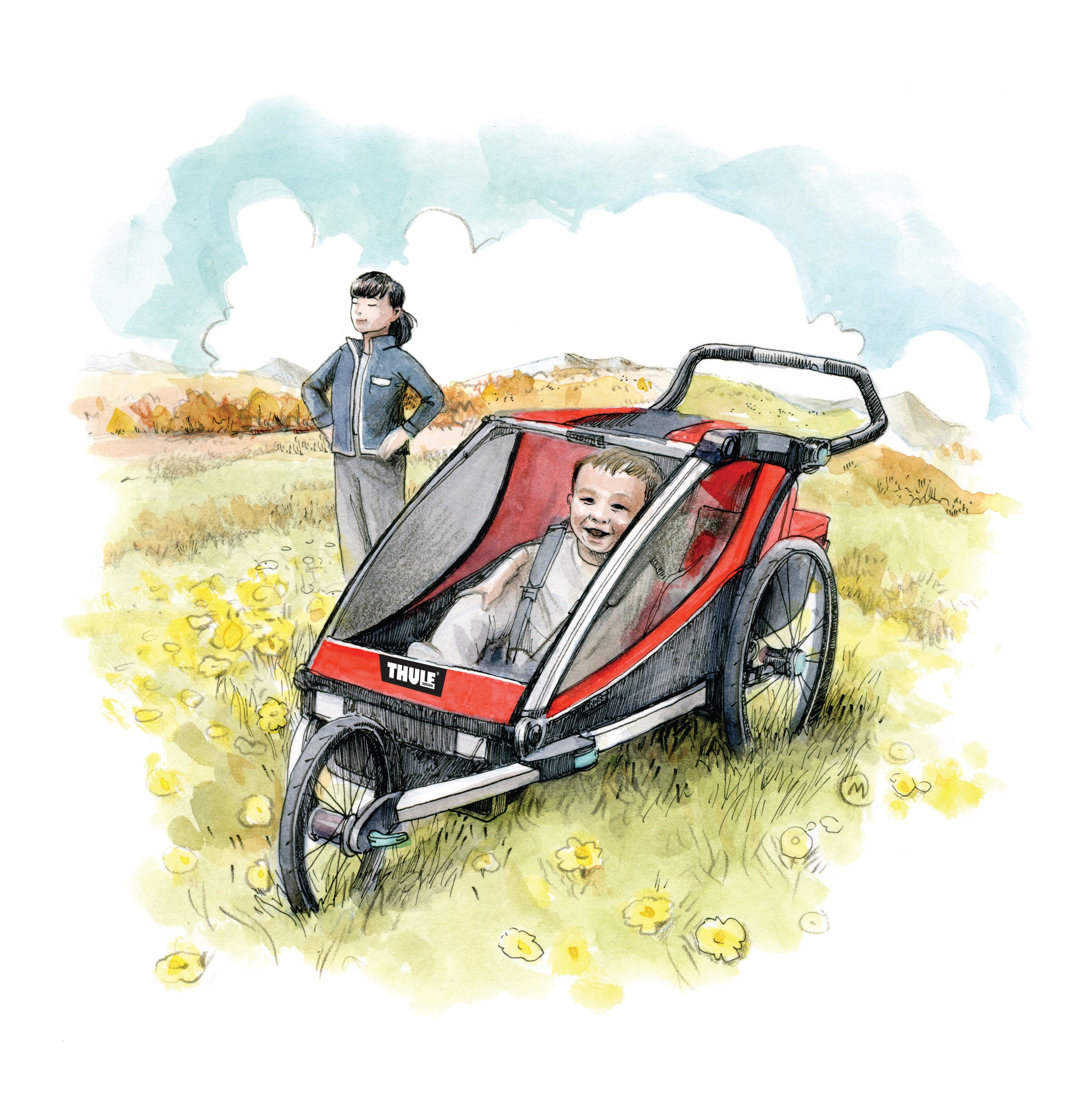 "jogging stroller with baby"