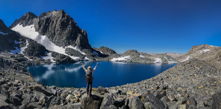 Mt Ritter and Hiker