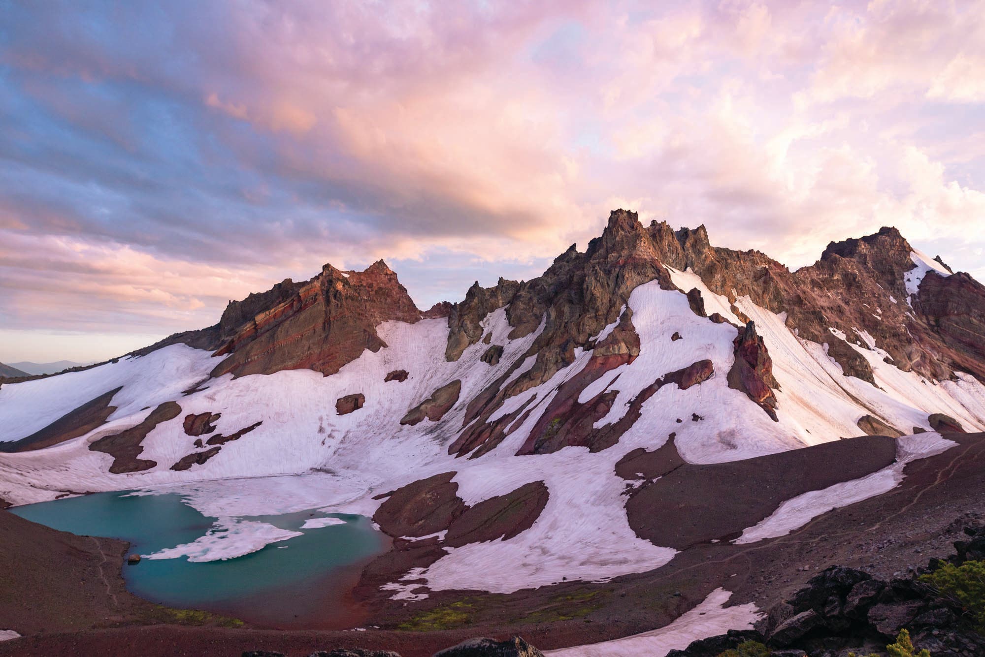 mountains with alpine lake