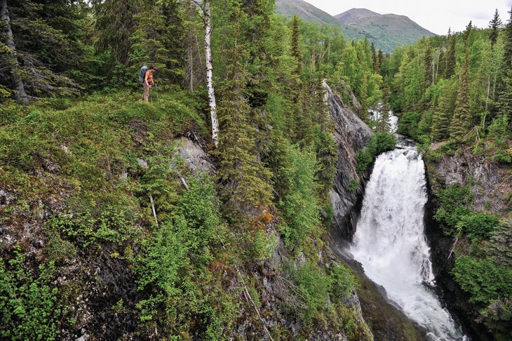 BP0920Feat_Substitutes_ResurrectionHage_bjk hiker by waterfall in forest