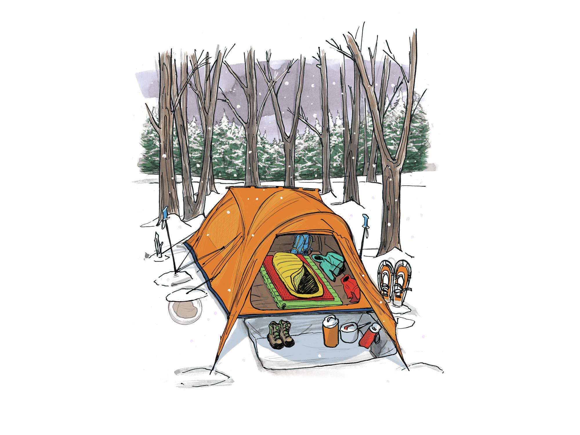 Winter campsite