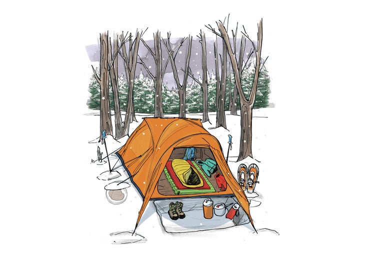 winter-tent-illo Winter campsite