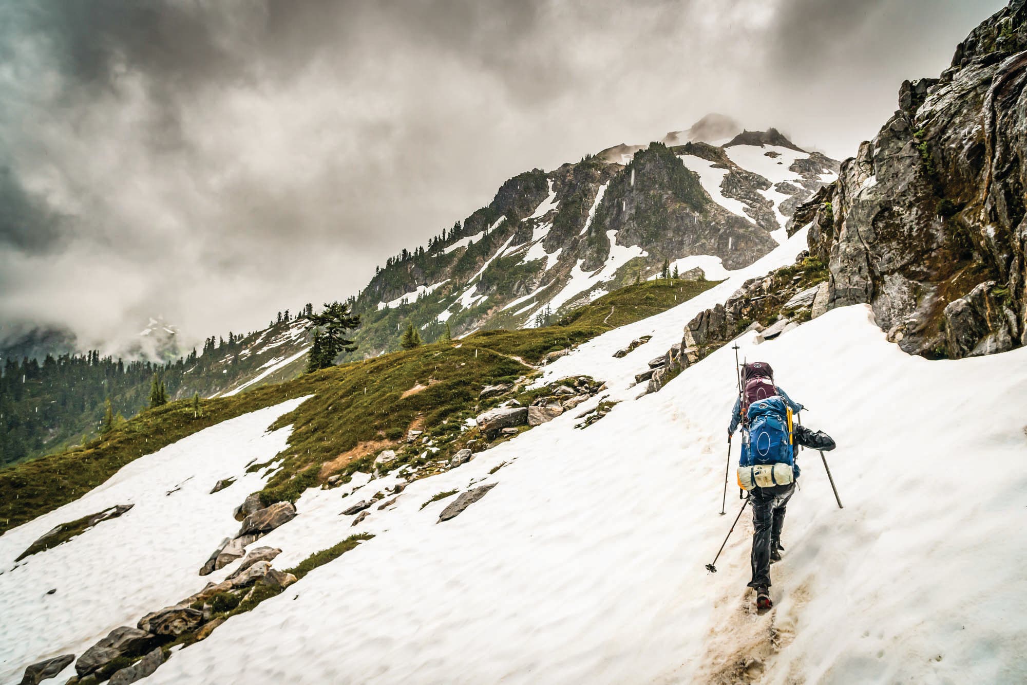 hikers in snow