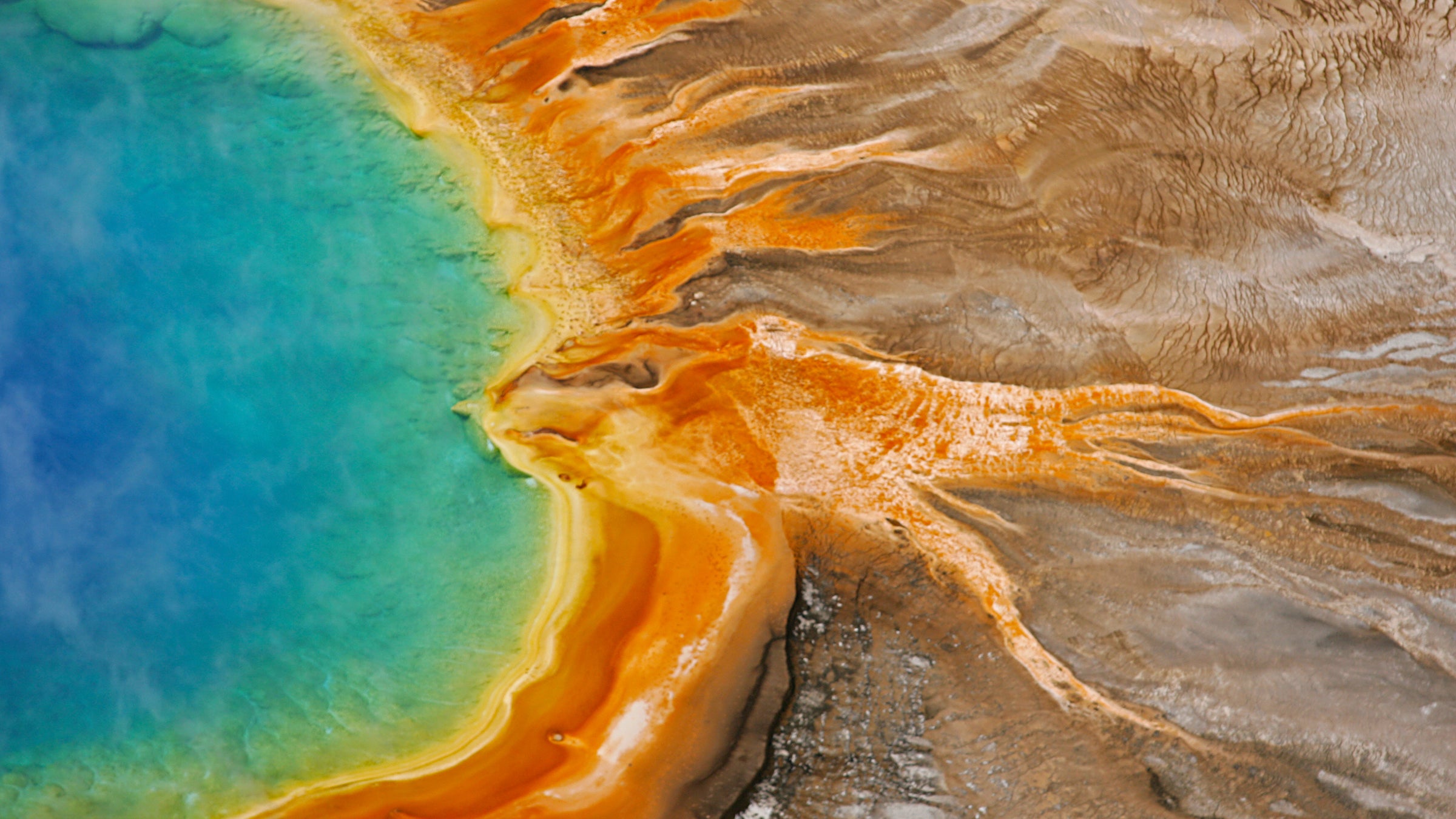 Grand Prismatic Spring, a multicolored hot spring