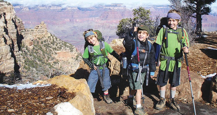 Lewon Family Hike Image of children hiking by Dennis Lewon
