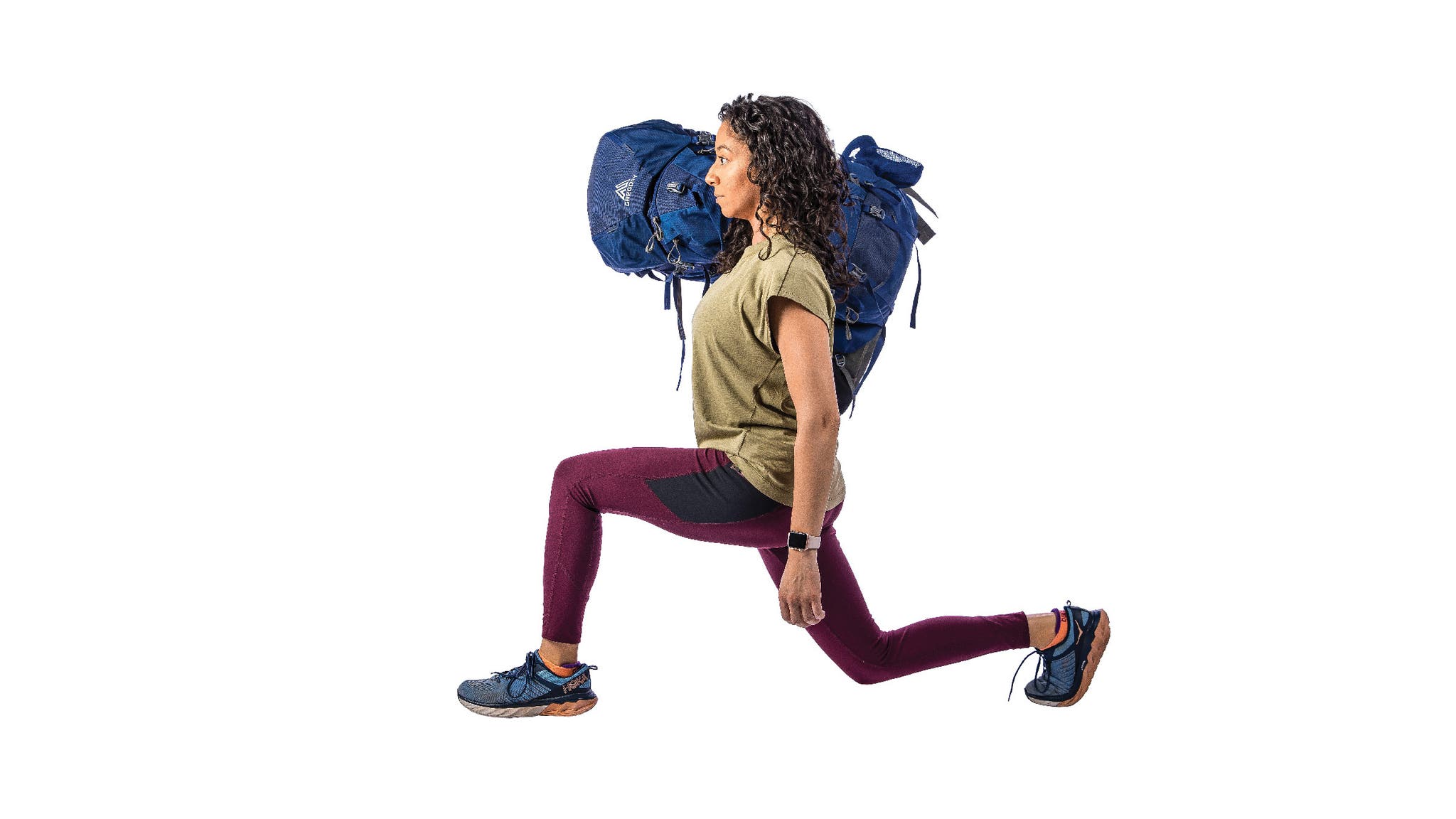 lunges with backpack