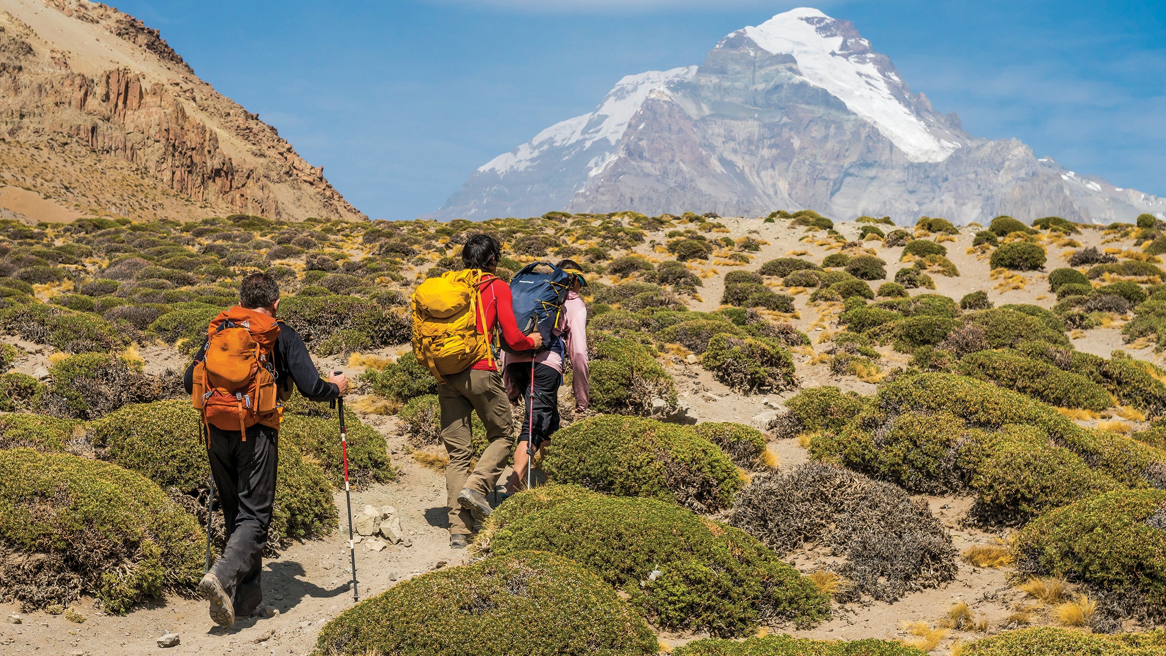 Aconcagua and hikers