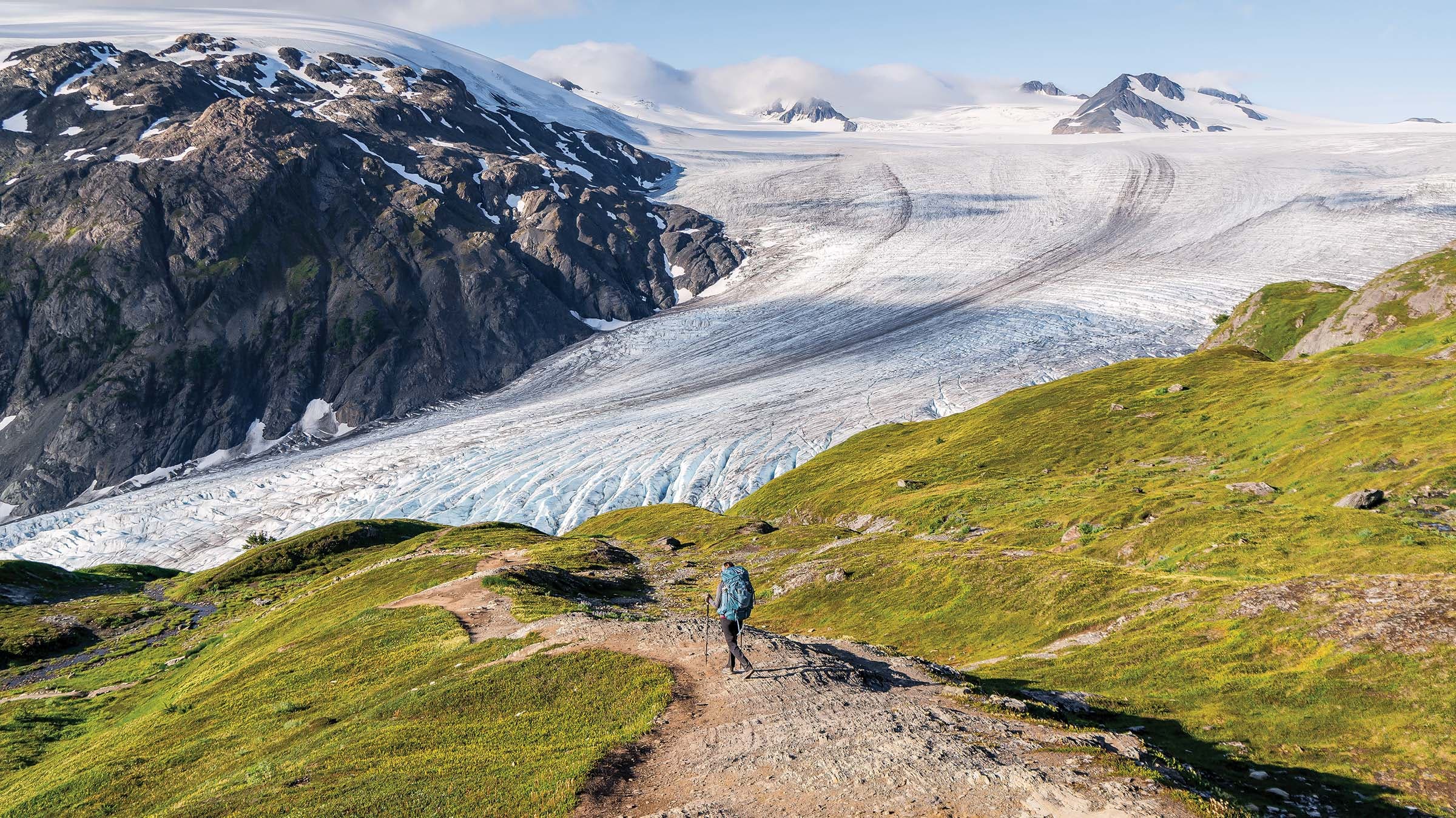 Hiker in Kenai Fjords National Park