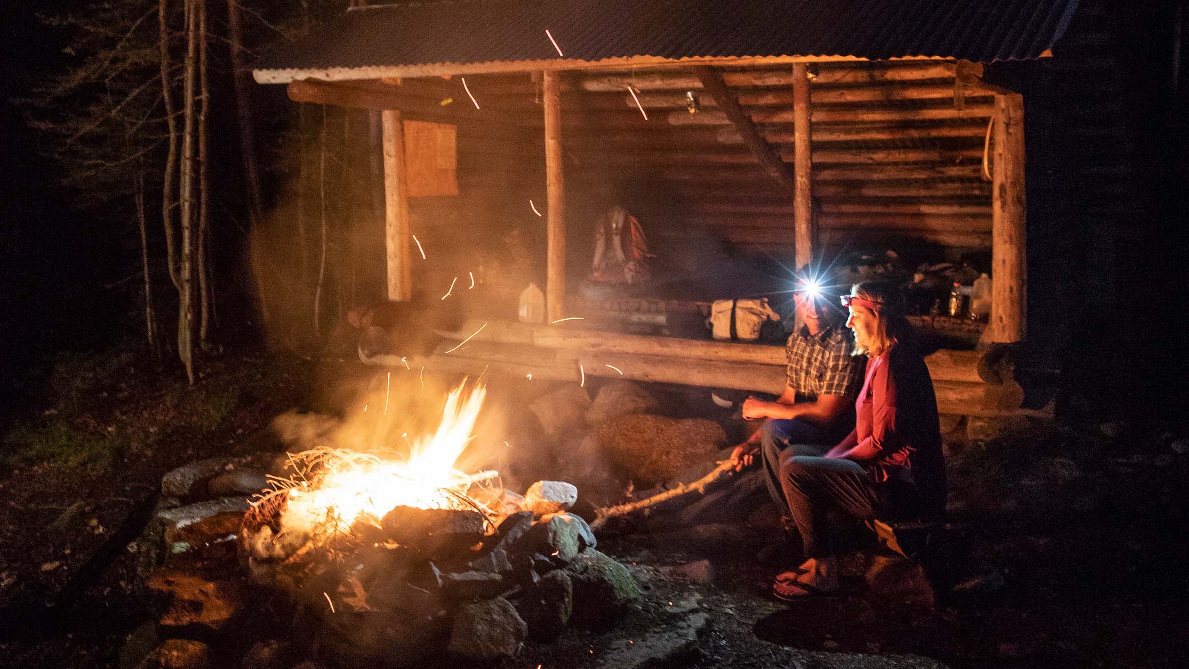 campfire at AT shelter