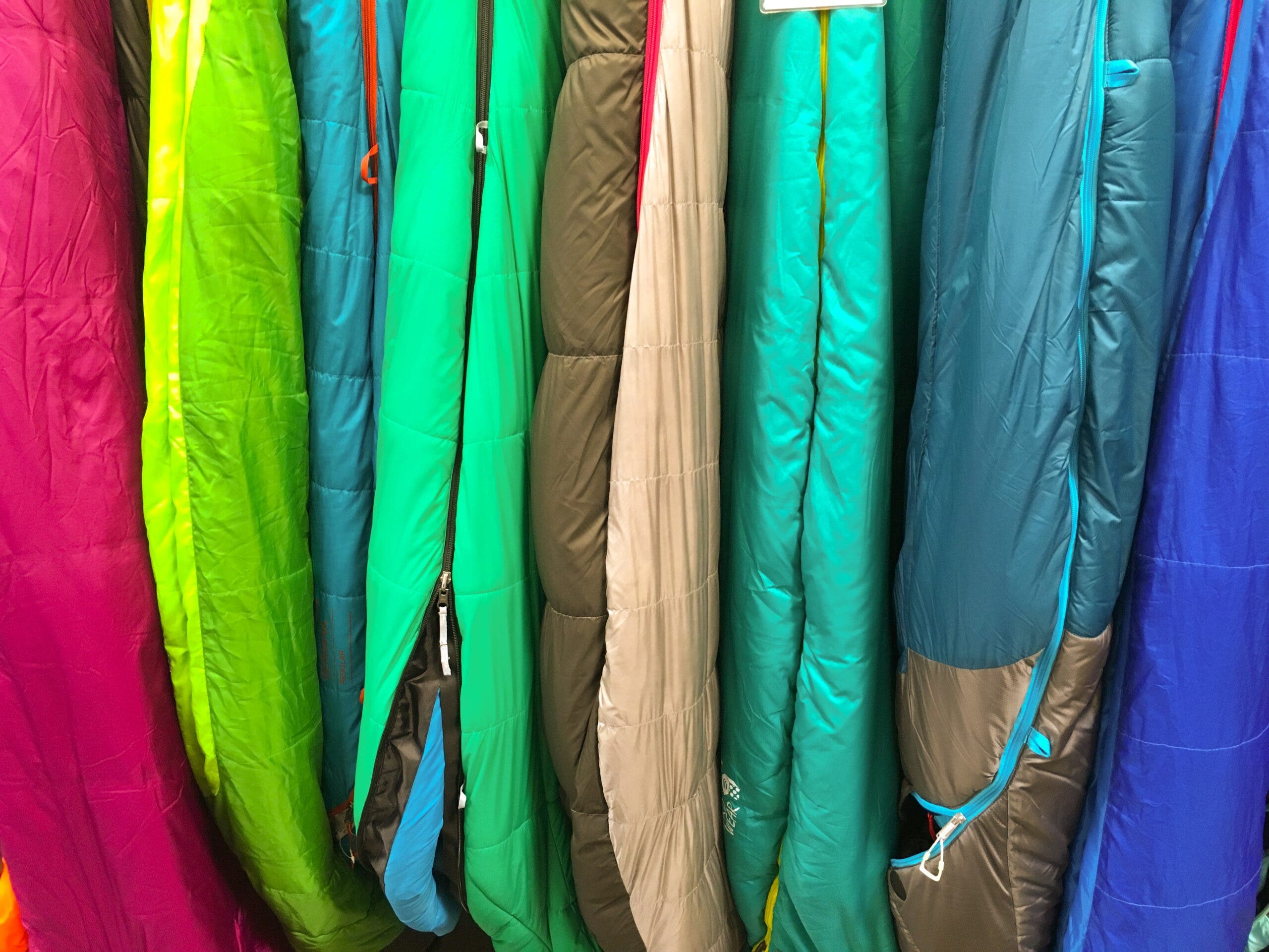 Sleeping bags hanging