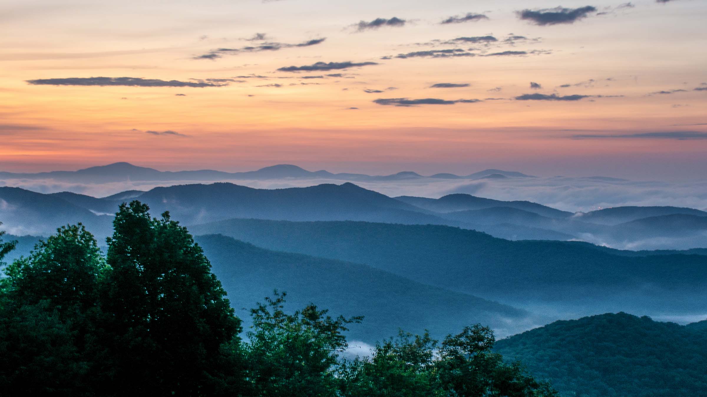 blue ridge parkway sunrise