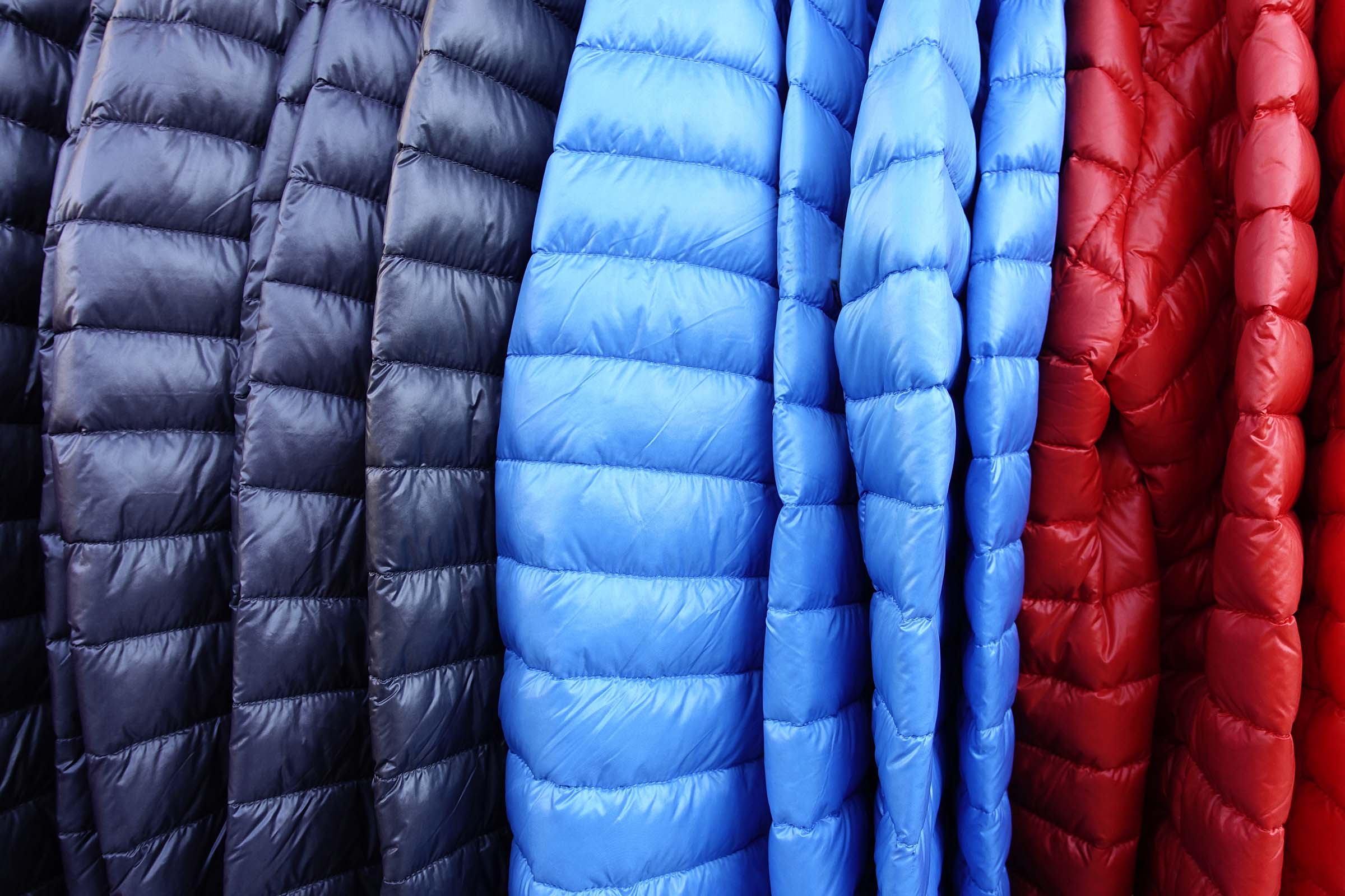 puffy jackets on rack