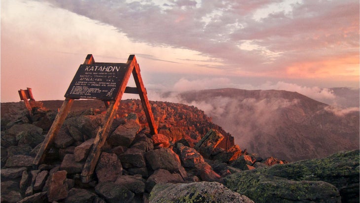 Katahdin summit sign