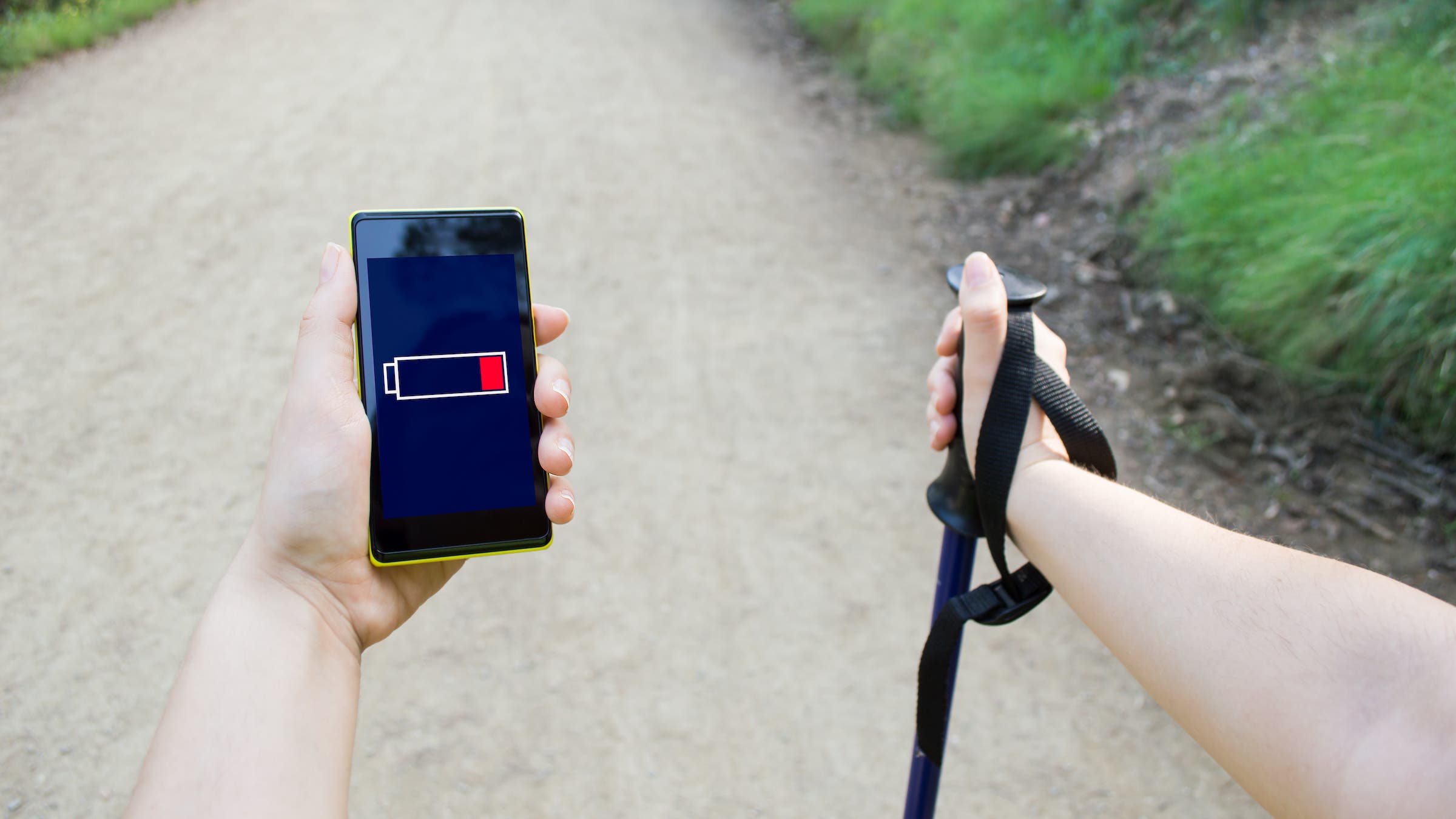 low phone battery while hiking