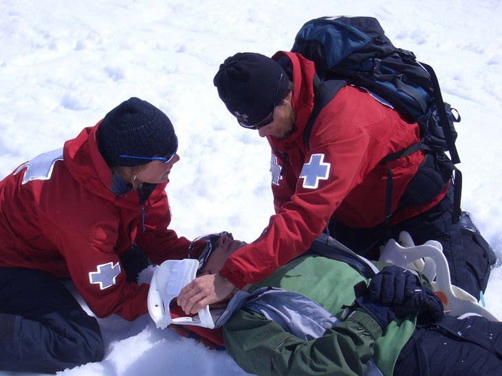 neck injury on snow