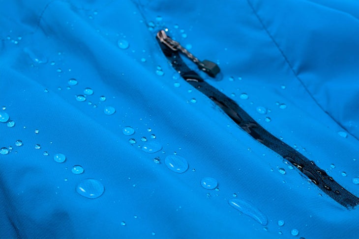 Jacket with water droplets