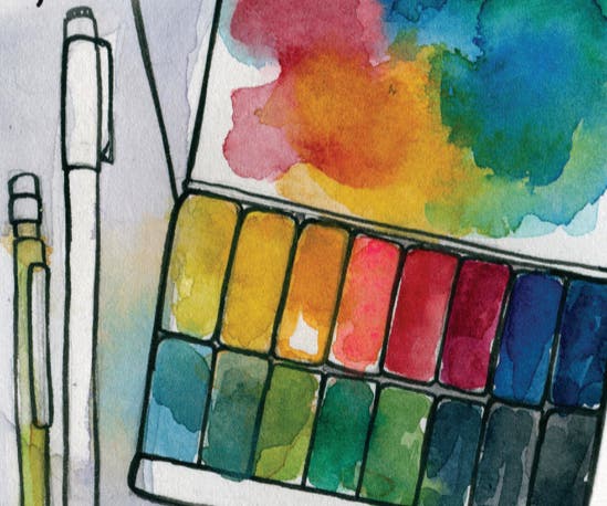 watercolor supplies
