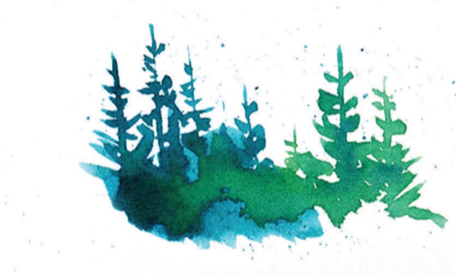 watercolor trees