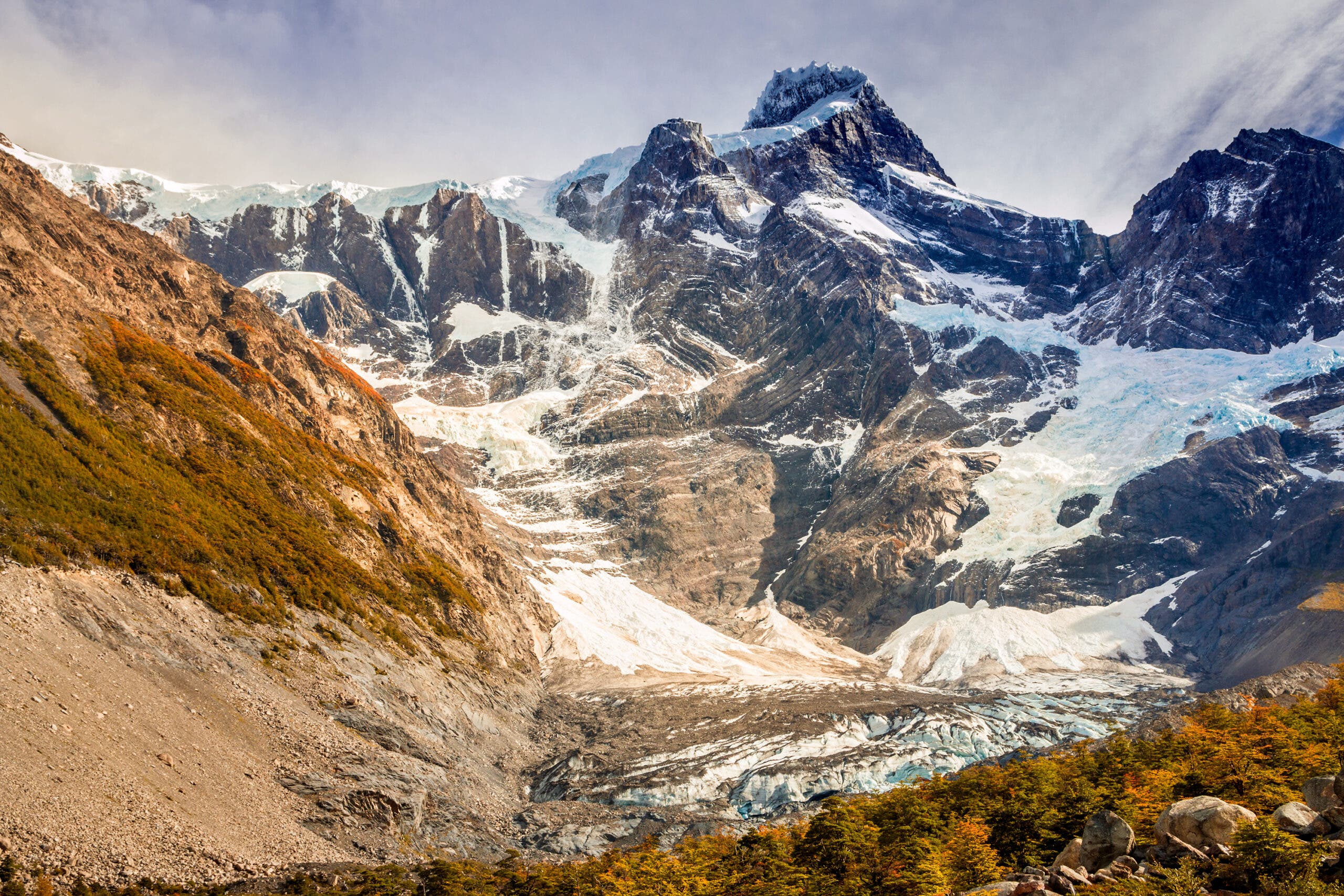 Glacier in Valle Frances, Torres del Paine National Park