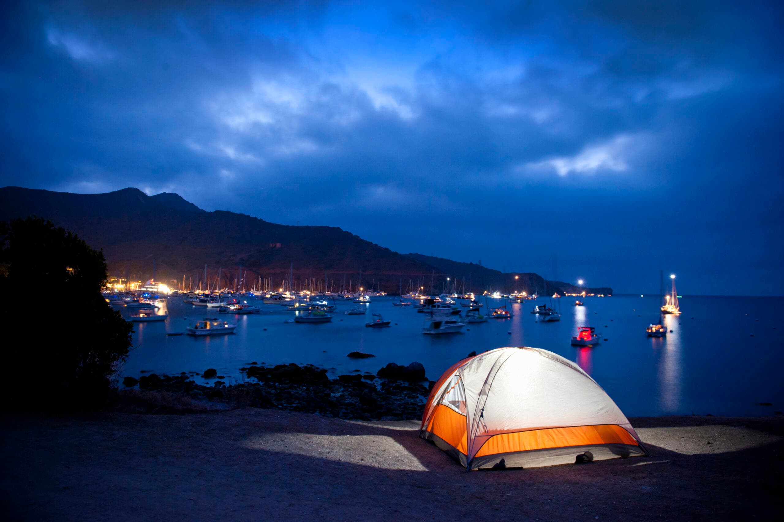 camping oceanside on Catalina Island