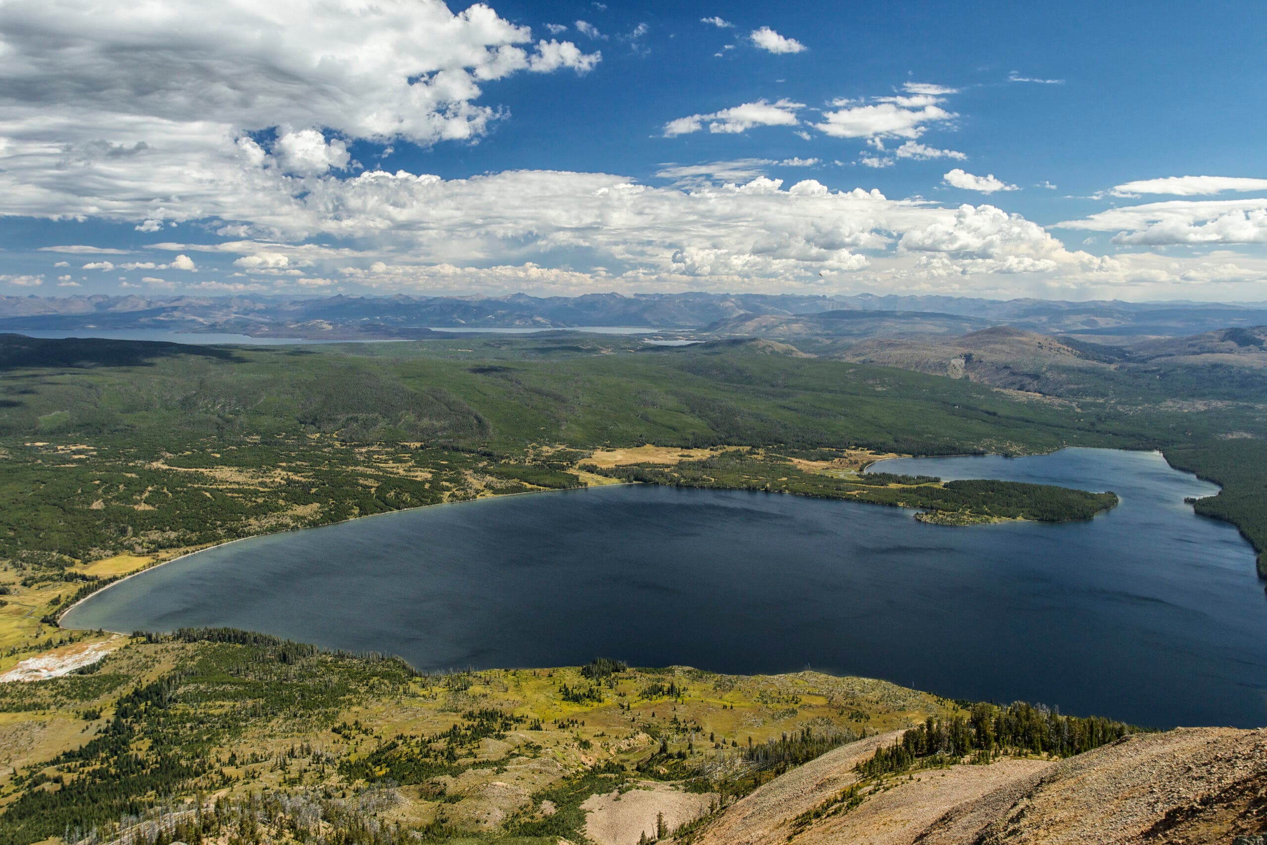 Heart Lake from the top of Mt Sheridan.