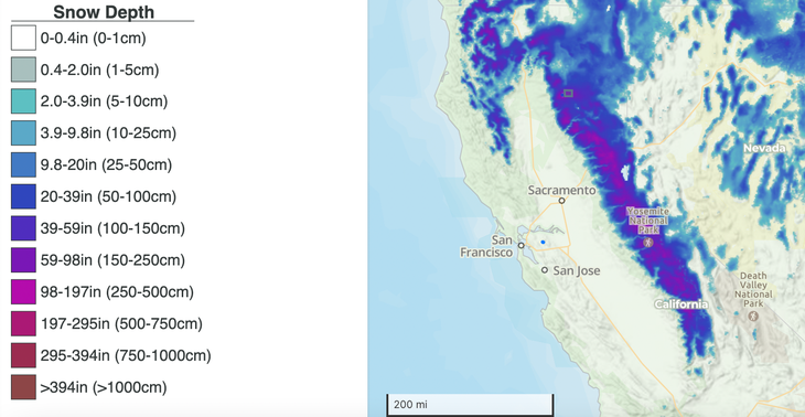 snow depth map