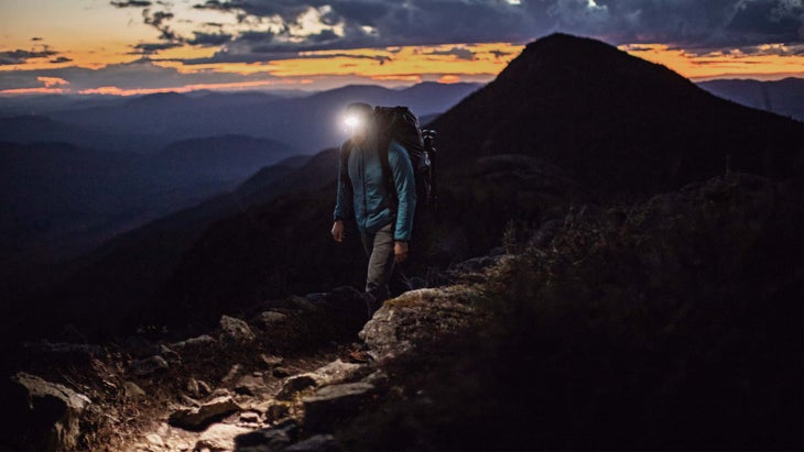 Hiking with a headlamp