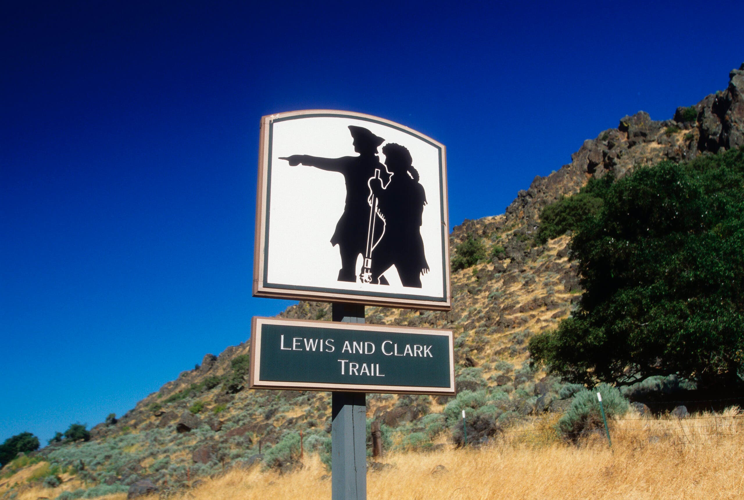 a Lewis and Clark Trail sign in Oregon