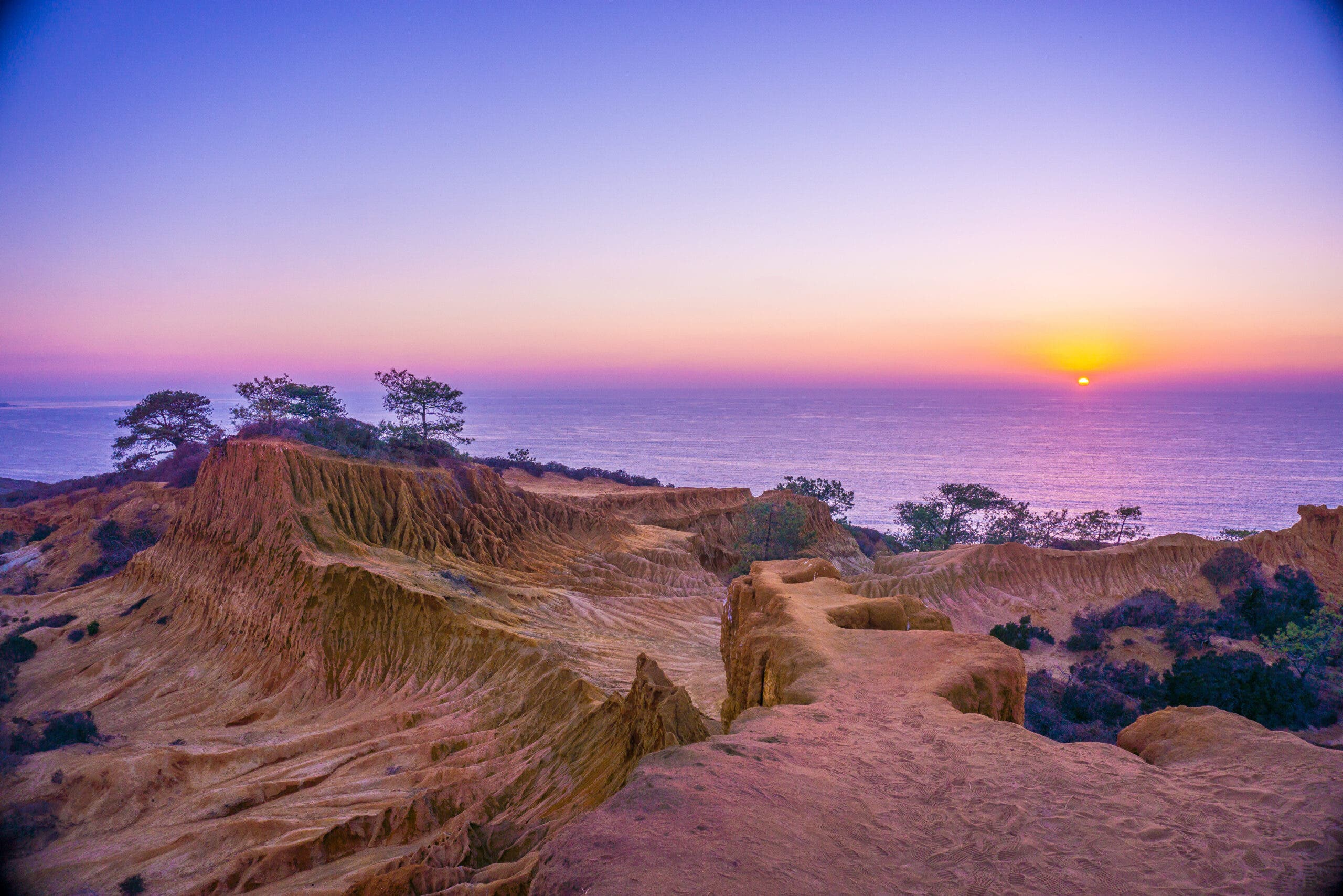 Sunset from Broken Hill Overlook at Torrey Pines State Reserve