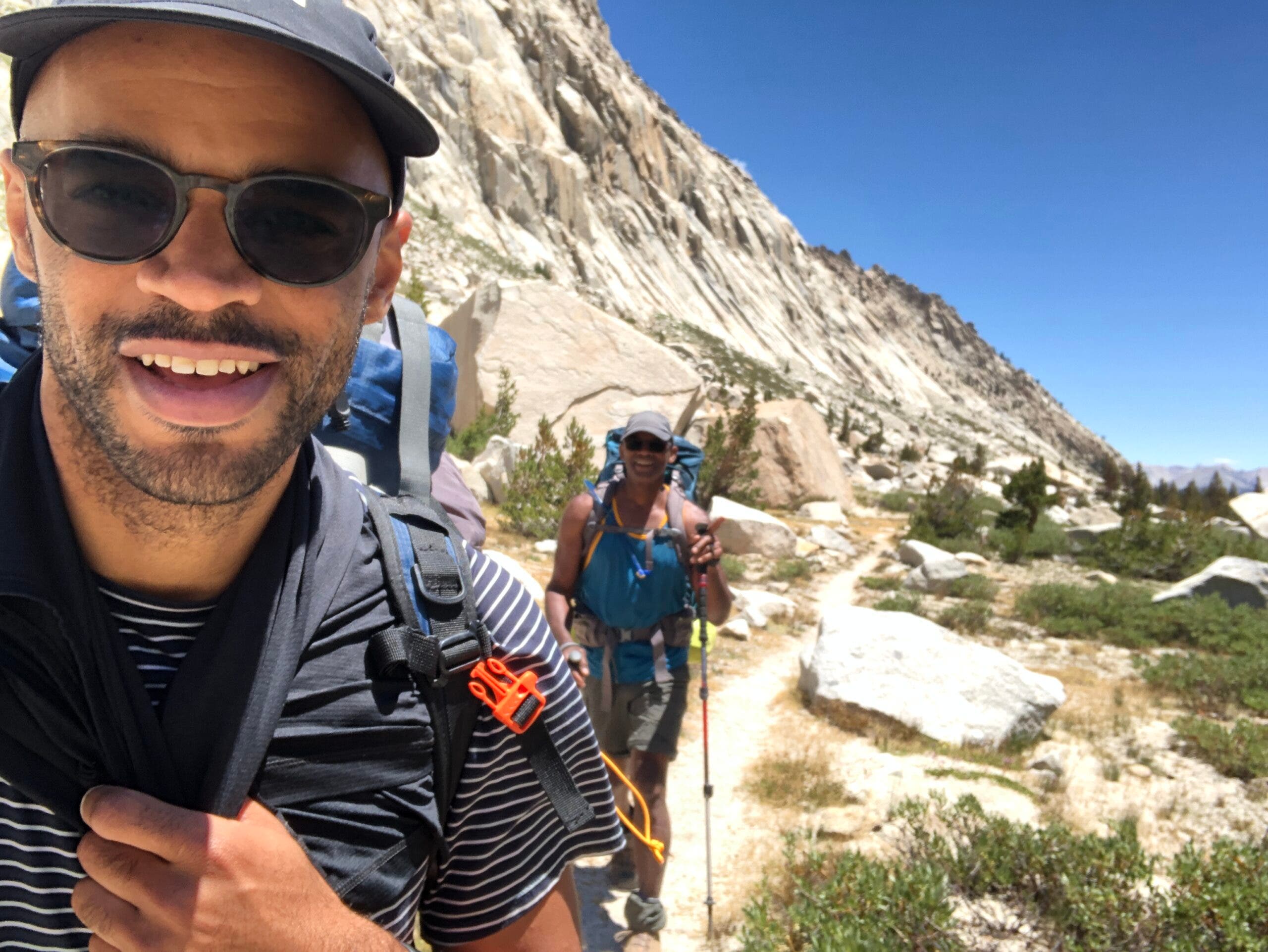 on trail in the High Sierra