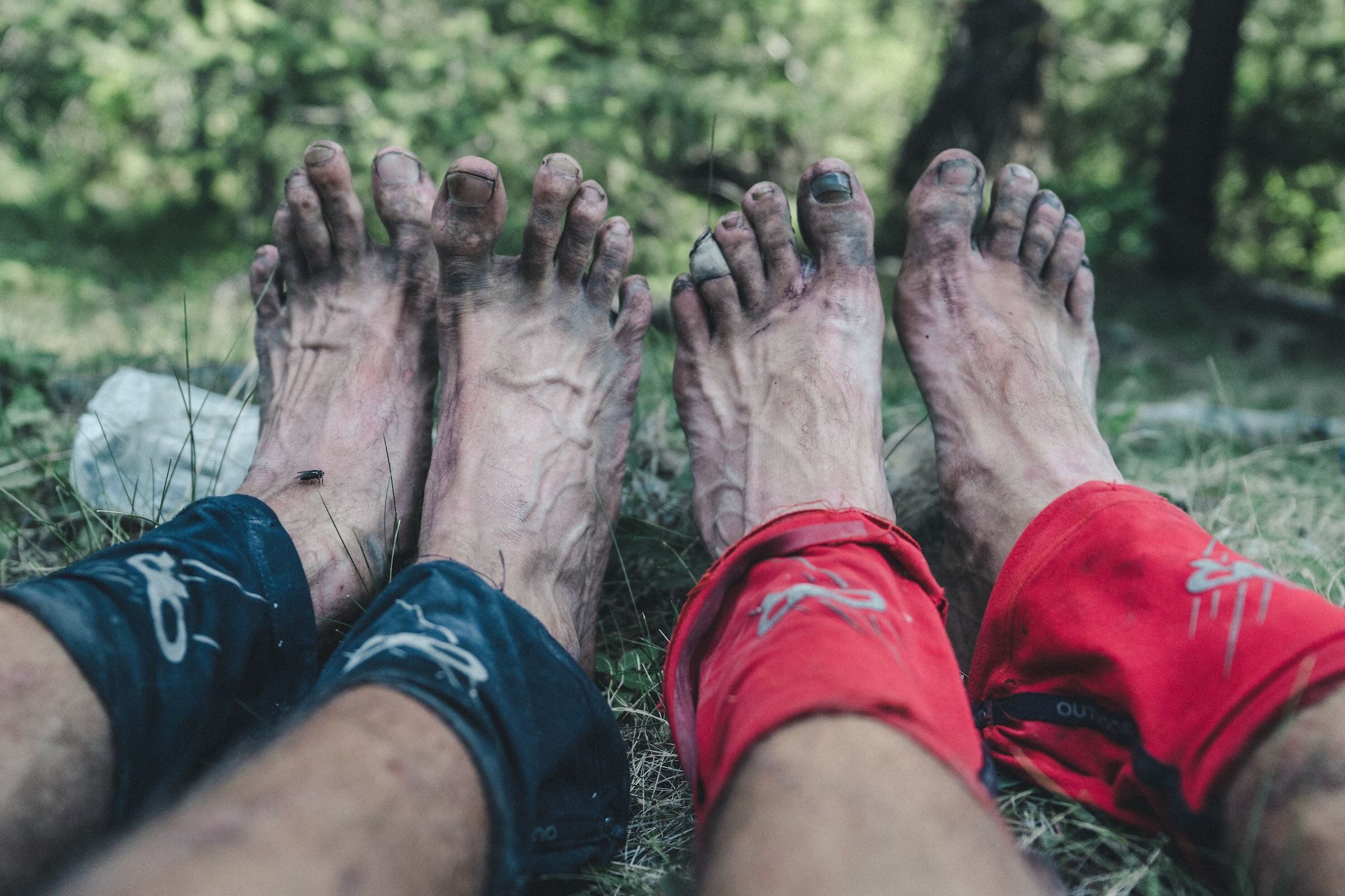 With a fly on my left foot, dirt between our toes and Peter sporting several dead toe nails, this image might make you grimace, but for me it’s a memory of exactly where I wanted to be.