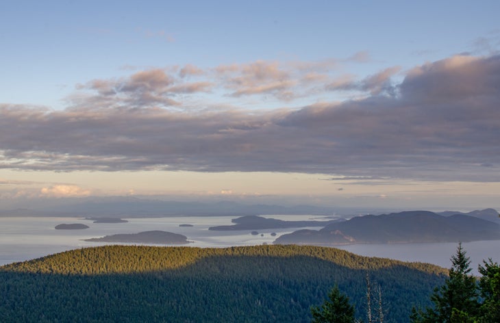 View of San Juan Islands from Mt Constitution on Orcas Island