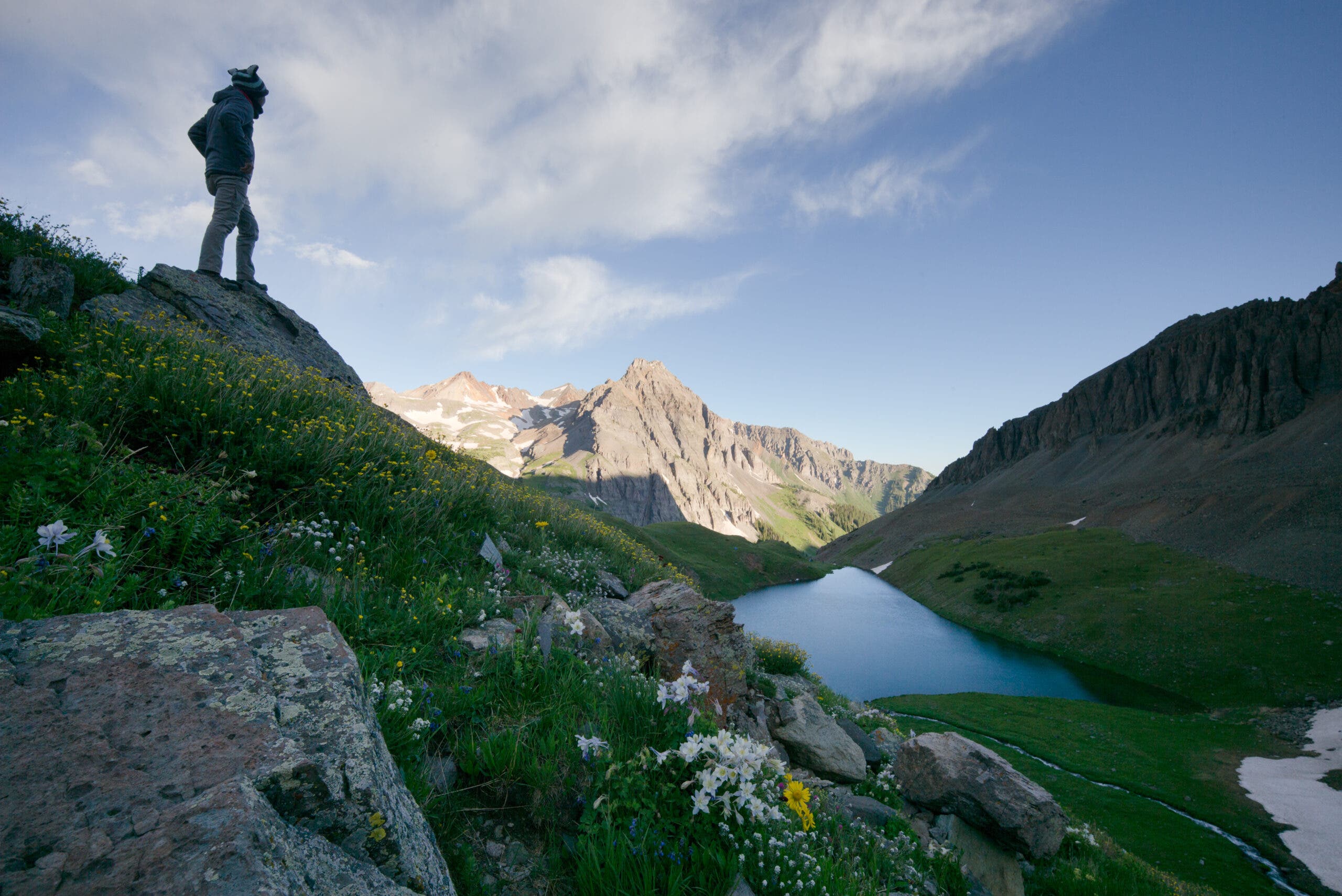 Cresting a high point in the Maroon Bells