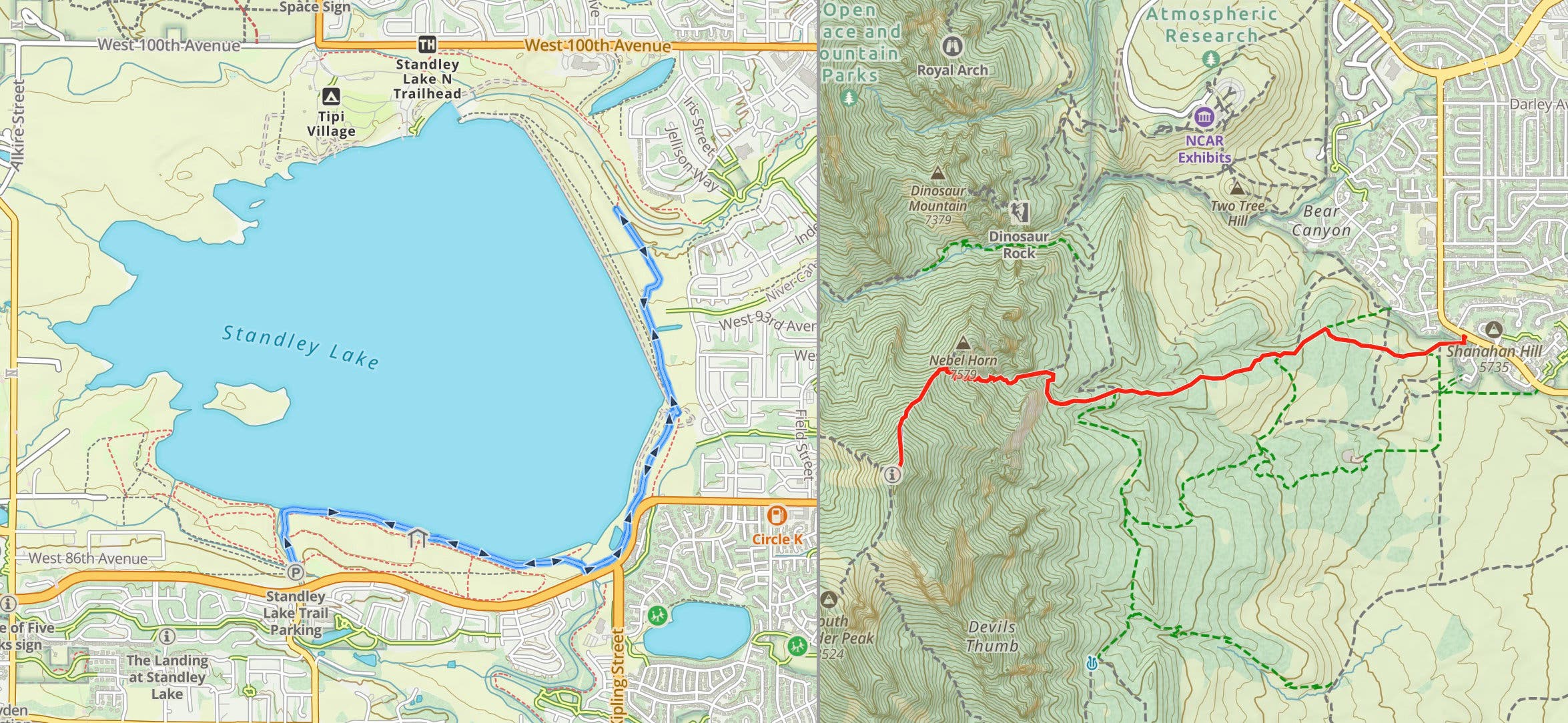 Two hikes in gaia gps